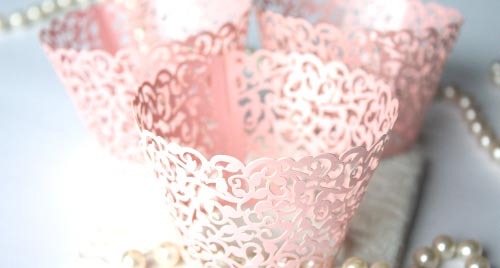 Pink Cupcake Wrappers for MINI or Standard Cupcakes.