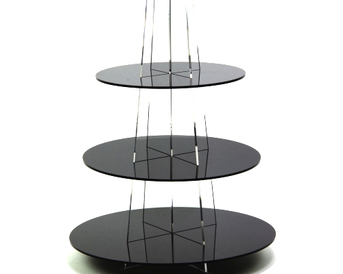 Black 4 Tier Round Cupcake Display.