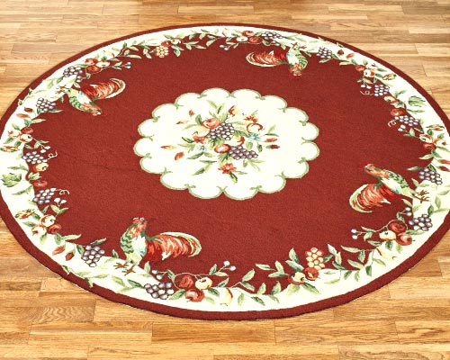 Sonoma Hand Hooked Rooster Round Rugs.