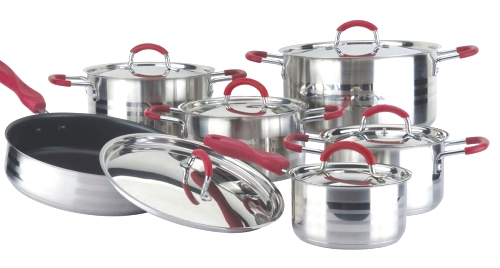 12pcs Cookware Set With Silicone Handle.