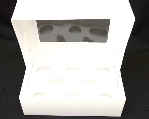 Cupcake Box with Insert and Window. Holds 8 mini cupcakes.