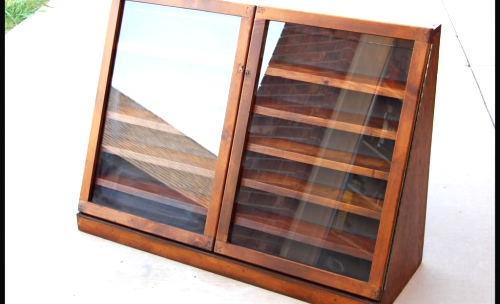 Vintage Hand Built Wooden Display Case.