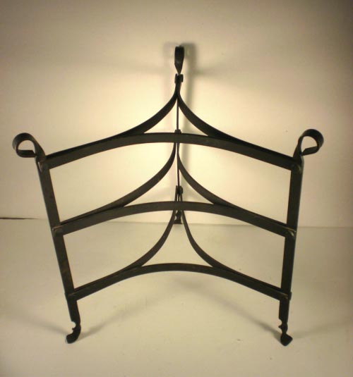 Vintage 3-Tier Black Wrought Iron Pie Cooling by.